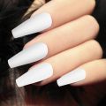 100 Pcs Coffin /Almond Transparent/White with Free Nail Glue Bottle False Nails  Ballerina Full Cover Acrylic Nail Extensions DIY Accessories Set with Box For Girls.. 