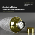13Oz Glass Cocktail Shaker Set - Glass Shaker for Cocktails, Drink Shakers Cocktail and Cocktail Shakers Silver Easy Install Easy to Use. 