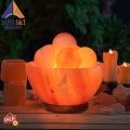 Himalayan Salt Fire Bowl Lamp With Massage Balls With Wire And Bulb. 
