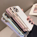 Hontinga for Vivo Y85 Back Cover Luxury 6D Plating Frame Shiny Bling Case Soft Silicone Square Phone Cases. 