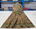 One Piece Light Brown Stitched Lawn Long Frock For Women. 