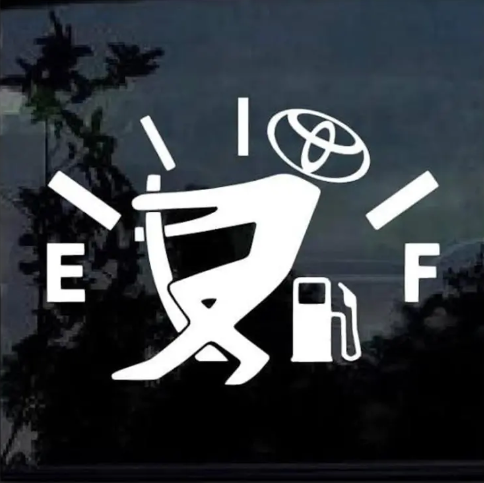 Toyota Funny Gas Gauge Window Decal Sticker Funny bumper stickers, Toyota, Car sticker design Accessories Sticker Auto Accessories car Accessories
