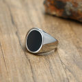 Vnox Stylish Signet Rings for Men, Male Pinky Ring with Black Square CZ Stone,Gold Color Stainless Steel Metal Jewelry ,US Size. 
