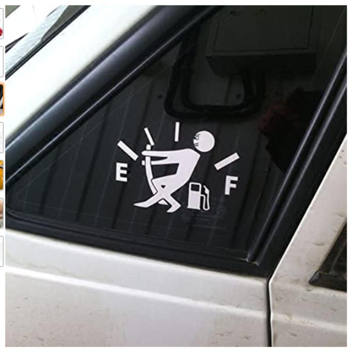 Funny Car Stickers High Gas Consumption Decal Fuel Gage Empty Vinyl 3 Color