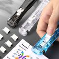 Mini Traceless Reusable Hand Clamp Push Stapler Paper Book File Office School Student Binder Binding Tools Supplies Accessories. 