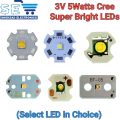 5W Cree Super Bright Led Emitter Light Cool/Warm White 3000-3200K 2.95-3.25V multiple LEDS to choose from. 