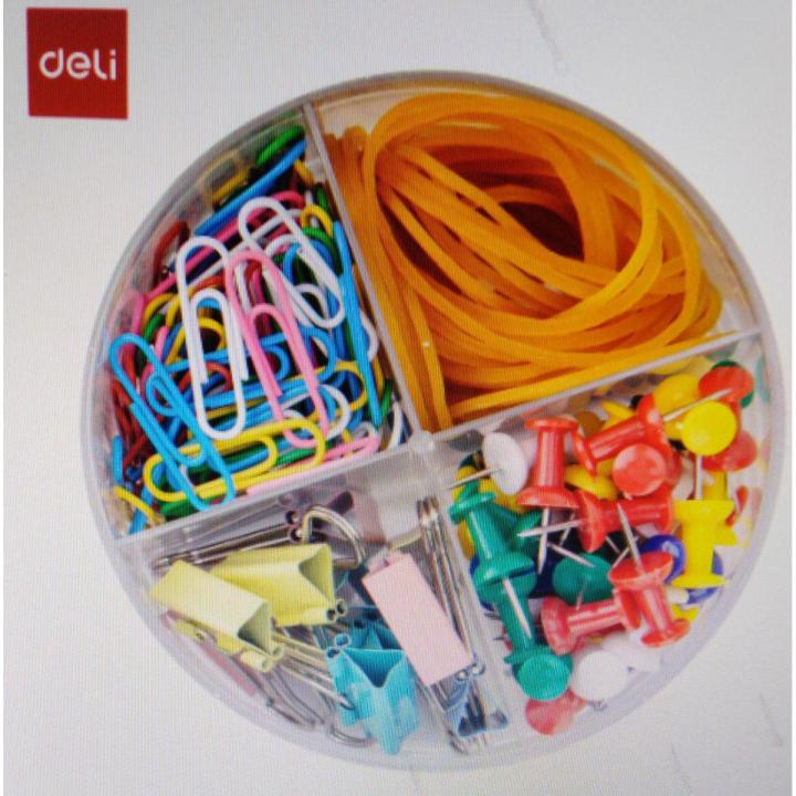 Desk Accessories Set Paper Clip Push Pin Binder Clip Rubber Band per PS tube
