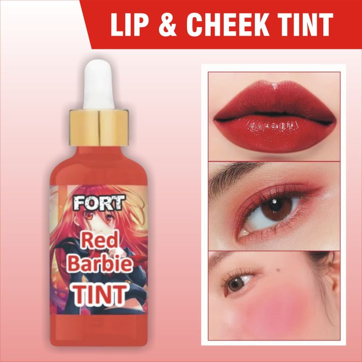 FORT FORT Lip & Cheek Tint - Liquid Tint for Lips and Cheeks | Hydrating Lip Tint, Multi-Use Makeup Tint, Water Tint for Glowing Color Red | Peach | Pink 30ml