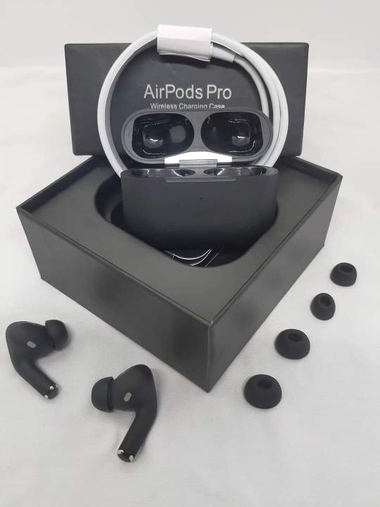 AirPods Pro - Black - 100% Master Copy: Ultimate High Bass Sound, Bluetooth 5.0 with Pop-Up Feature, Superior Active Noise Cancellation, Immersive Spatial Audio, Extended Battery Life, Stylish Protective Cases & Covers, Compatible with All Devices.