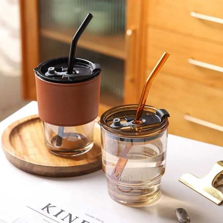 450ml%20Coffee%20Glass%20Mug%20Cups%20with%20Lids%20and%20Straws%20with%20Leather%20Sleeve%20Reusable%20Glass%20Coffee%20Tumbler%20-%20Image%205