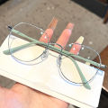 Women's Ultra-Thin Large-Frame Glasses Korean Style Anti-Blue Light Flat Glasses for Work and Study. 