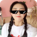 INS Black Thug Life Glasses Beach Glasses Thuglife 8bit Men New Mosaic Glasses Two-dimensional Sunglasses. 