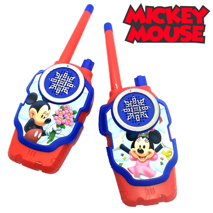 Mickey Mouse Walkie-Talkie Pair Set For Kids - Range Upto 50cm - Battery Operated - Red