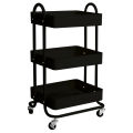 3 Tier Metal Rolling Cart, Heavy Duty Storage Utility Cart Little Organization Cart with Handle and Locking Wheels,Multifunctional Storage Shelves for Office Kitchen Bedroom Bathroom,Turquoise. 