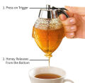 Easy Kitchen 200ML Transparent Glass Honey Juice Syrup Dispenser Pot Jar For Kitchen Bee Drip Storage. 