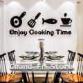 Kitchen Wall Stickers 3D Painting Creativity Tableware Kitchen Door Restaurant Door Wall Decorations Home Office Art Decor. 