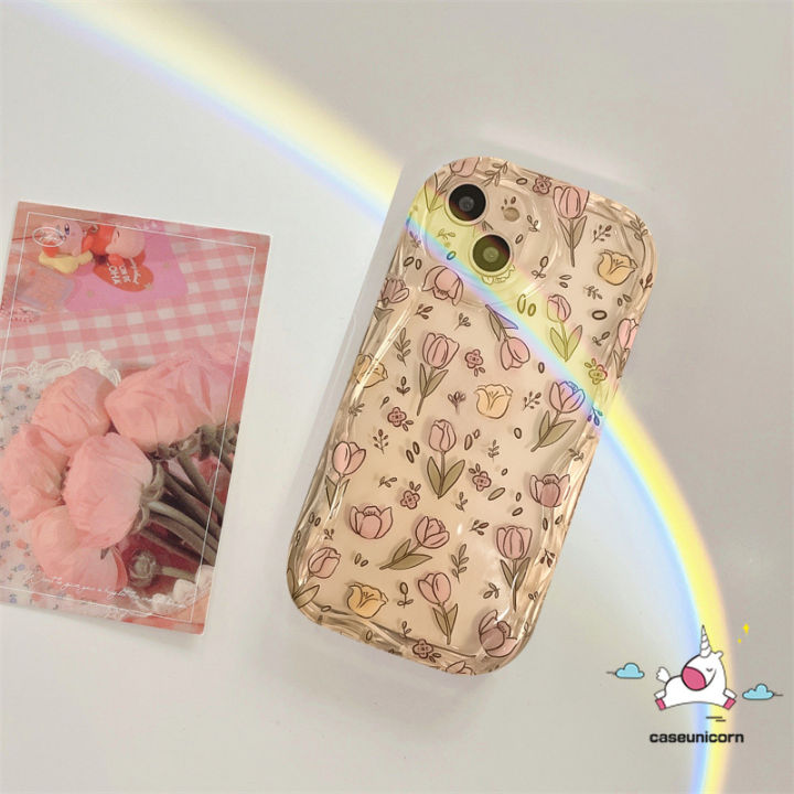 Transparent 3D Wavy Curved Edge Phone Case Compatible For Infinix Hot 11 20 10 12 9 8 30i 30 Play Hot 10Lite 9 8 Smart 5 6Plus 7 6 Note 12 G96 Fresh Flowers Soft Tpu Flower Back Cover