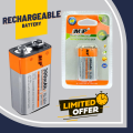 MP 100% Original 9V NIMH Rechargeable Batteries 300mAh Low Self-Discharge Square Battery. 
