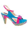 Turquoise Synthetic Leather Shoes for Women. 