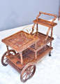 Solid Wooden Mesh Multi Step Tier Rectangular Tea Trolley-Shesham Wooden Tea Trolley-Serving Trolley Modern Design Rectangle Kitchen Cart Tea Wagon-Houseware 4-Tier Serving Cart. 