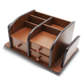 Wooden Pen Stand Stationery Desk Organizer HX-1039. 