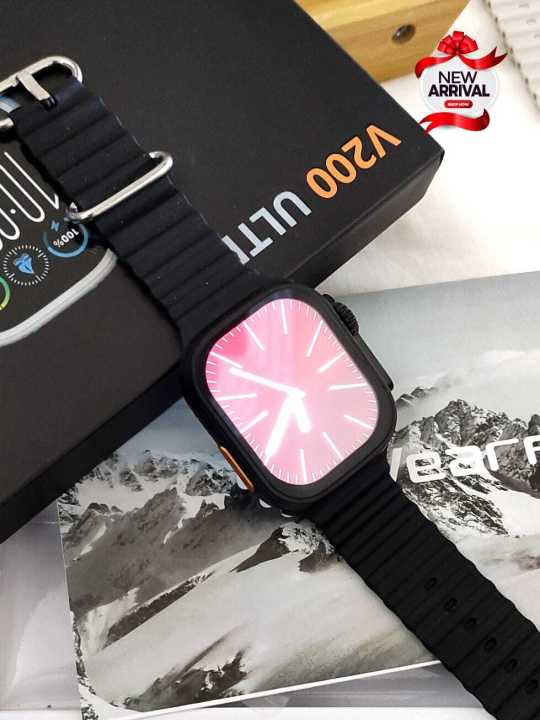 Original V200 Ultra Smart Watch - 2.3" Display - Bluetooth Calling - Custom Wallpaper - Wireless Charging - Compatible with All Phones