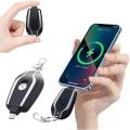 C-Type Mini Key Chain Powerbank Portable Smart Phone Key Chain Power Bank Android Emergency Charger With Type-C Pin Portable Charger Compatible With Android iOS 1500Mah key Chain Powerbank. 