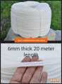 Nylon Rope new plastic nylon 6mm thick 20 meter length. 