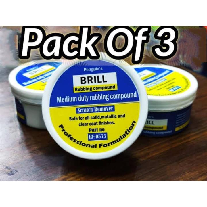 Pack of 3 Brill Rubbing compound cutting cream scratch remover 100g ...