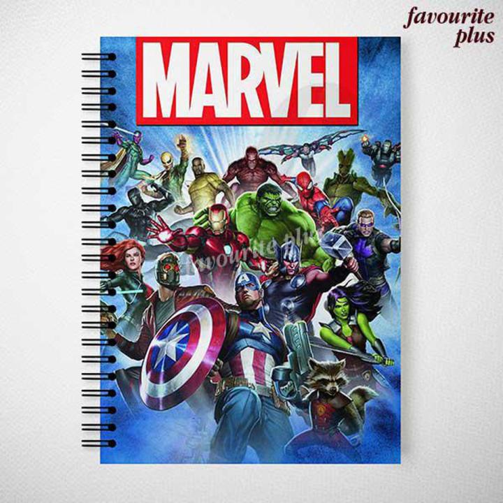Avengers Printed University Notebooks Diary Personalized Customized Cute Spiral Notebook in Pakistan by Favourite Plus
