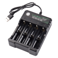 2X 18650 Lithium Battery Charger 4 Slot 3.7V Smart USB Charging Stand 14500 Bright Flashlight Charger. 