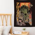 Japanese Style Hip Hop Harajuku Style Cartoon Monster Funny Decoration Tapestry Bedroom Decoration Wall Tapestry. 
