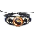 Mortal Kombat Charm Multi Layer Leather Bracelet Fighting Game Dragon Jane Empire Glass Dome Bangle Bracelet Leather Jewelry Han. 