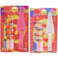 CAKE DECORATION CANDLE WITH PLASTIC KNIFE ( PACK OF 24 CANDLES WITH STAND ). 