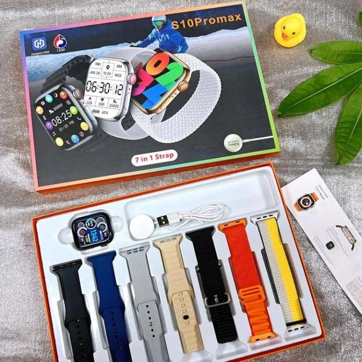 S10 PRO MAX SERIES 9 7 In 1 Smart Watch 2.1 Inch Full HD Screen Series 9 Wireless Charging 7 Straps Waterproof