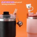 Cute Bear-shaped Straw Lid Adorable Bear-shaped Silicone Straw Lid for Home Party Decoration Reusable Dust-proof Silicone Straw Cover. 
