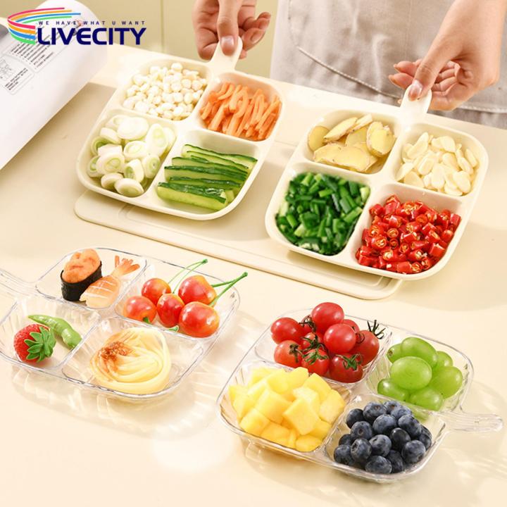 Divided Plate for Healthy Eating Easy-to-clean Divided Plate with Four Compartments Reusable Food Plate for Home Kitchen Sauce Dish Included Ideal for Southeast Asian Buyers Safe Material Food Tray