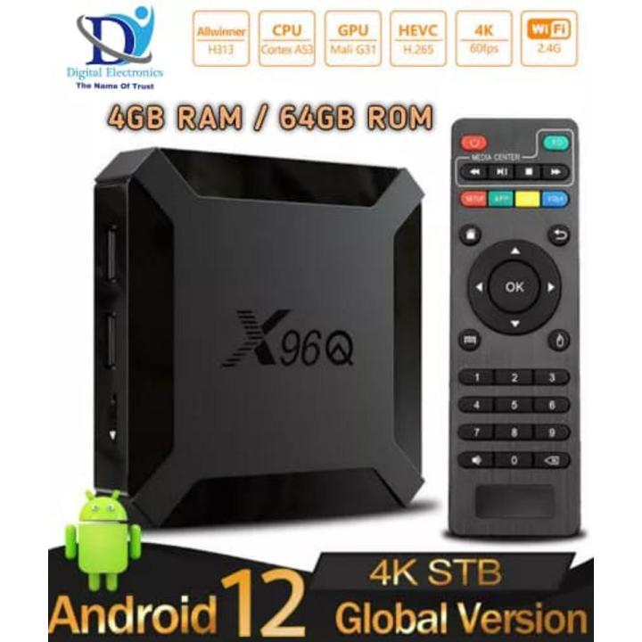 X96Q - 2GB / 32GB - Android 12 - Quad Core 4K Android Smart TV Box - Allwinner H313 Quad Core ARM Cortex A53