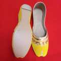 Traditional Yellow Khussa for Women - Desi Style Ladies Footwear GK Style. 