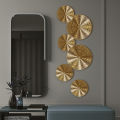 Light Luxury Round Golden Wall Decoration Hanging Metal Irregular Disc Wrought Iron Retro Style Trend Home Decor Wall Pendants Hudduo. 