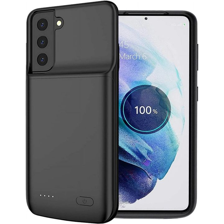 Battery Case for Samsung Galaxy S21 Plus, 6000mAh Extended Battery Charger Case for Samsung Galaxy S21+ Plus 5G [6.7"] Portable External Backup Battery Charging Case Pack