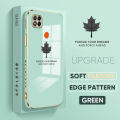 TA for Redmi 10A 9C Back Cover + Free Lanyard Maple Leaf Luxury 6D Plating Case Side Pattern Soft Silicone Square Phone Cases. 