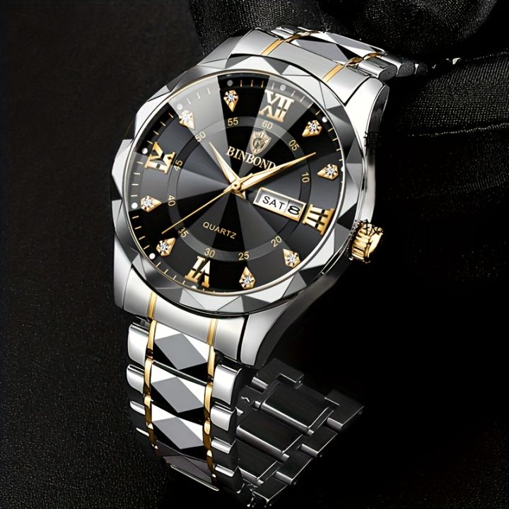 BINBOND%20Men's%20Waterproof%20Luminous%20Dual%20Calendar%20Watch,%20Trendy%20Quartz%20Watch%20-%20Image%207