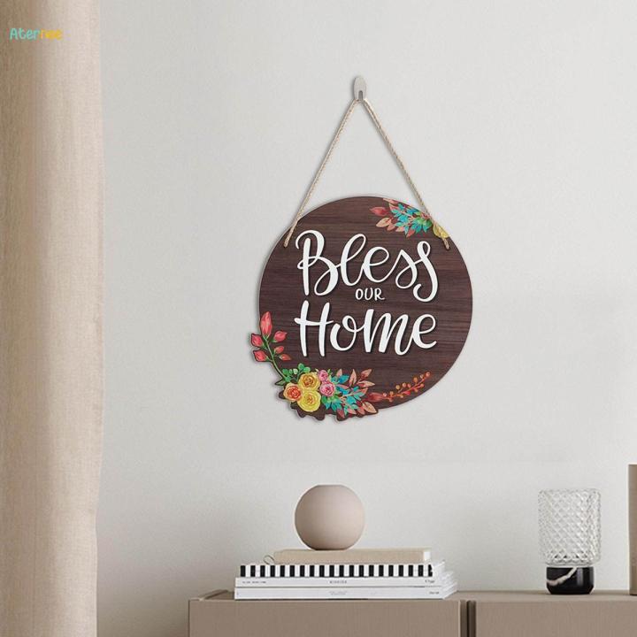 Welcome Sign for Front Door, Front for Farmhouse Porch, Rustic Round Wooden Hanging Sign Housewarming Gift for Home Outdoor Indoor