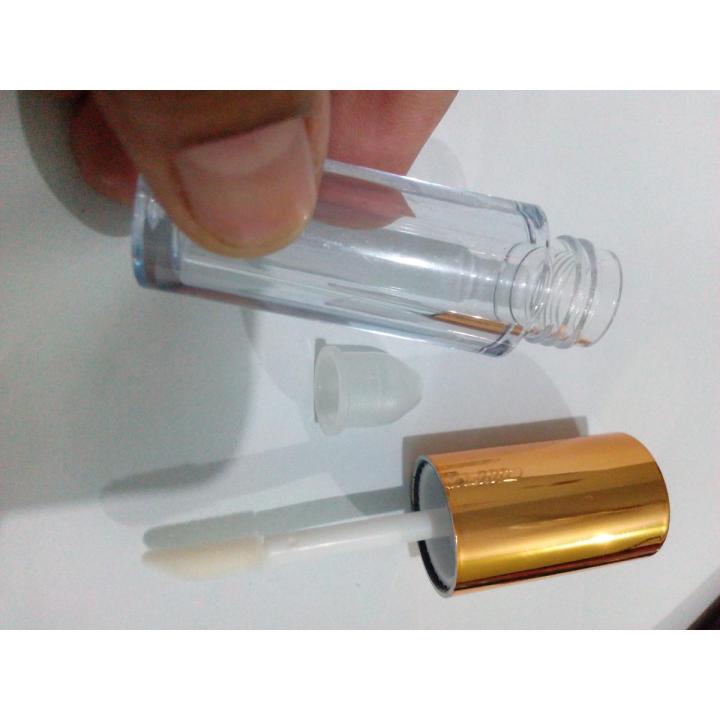 10 pcs 3.1 inch long 10ml Empty Plastic Lip Gloss Tubes with Wand Makeup Containers Bottle Golden Top for Lipstick 10ml Lipgloss