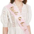 Bride to be Satin Sash For Bridal Shower Bachelorette Party Event Colour White Rose Gold Black Purple and Red. 