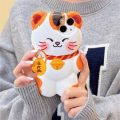 HOCE Fashion Cartoon Lucky Cat Phone Cases For iPhone 15 14 13 11 12 Pro Max 15 Plus XR XS Max Case Cute Style Glossy Soft Silicone Cover. 