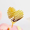 Happy Valentine's Day Cake Topper Love Heart Gold Cupcake Topper. 