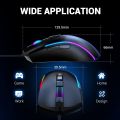 Gaming mouse RGB dpi speed 8000 software supported 7 buttons, rgb lights usb wired mouse eksa EM110. 