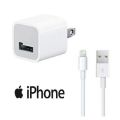 Mini USB Wall Charger - 1 AMP Adapter for I-Products/Android- EU Plug With USB Lightning Charging Cable-White. 